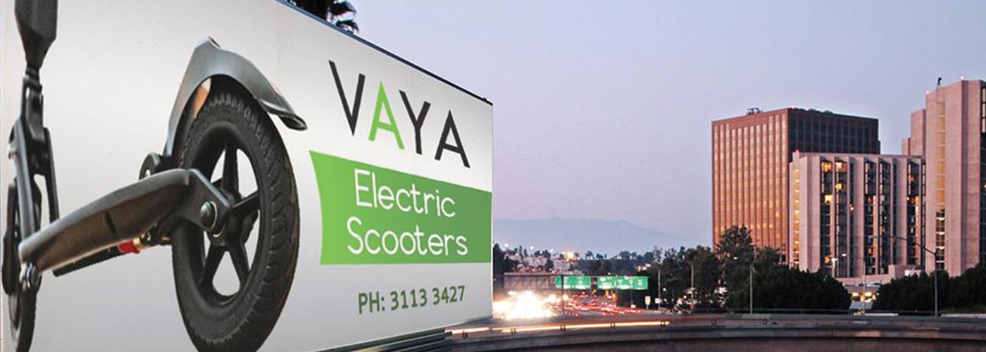 solar billboard light shining on outdoor billboard in Brisbane