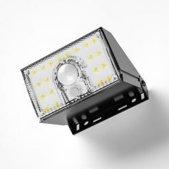 small, wall mounted security light with strong shining beam