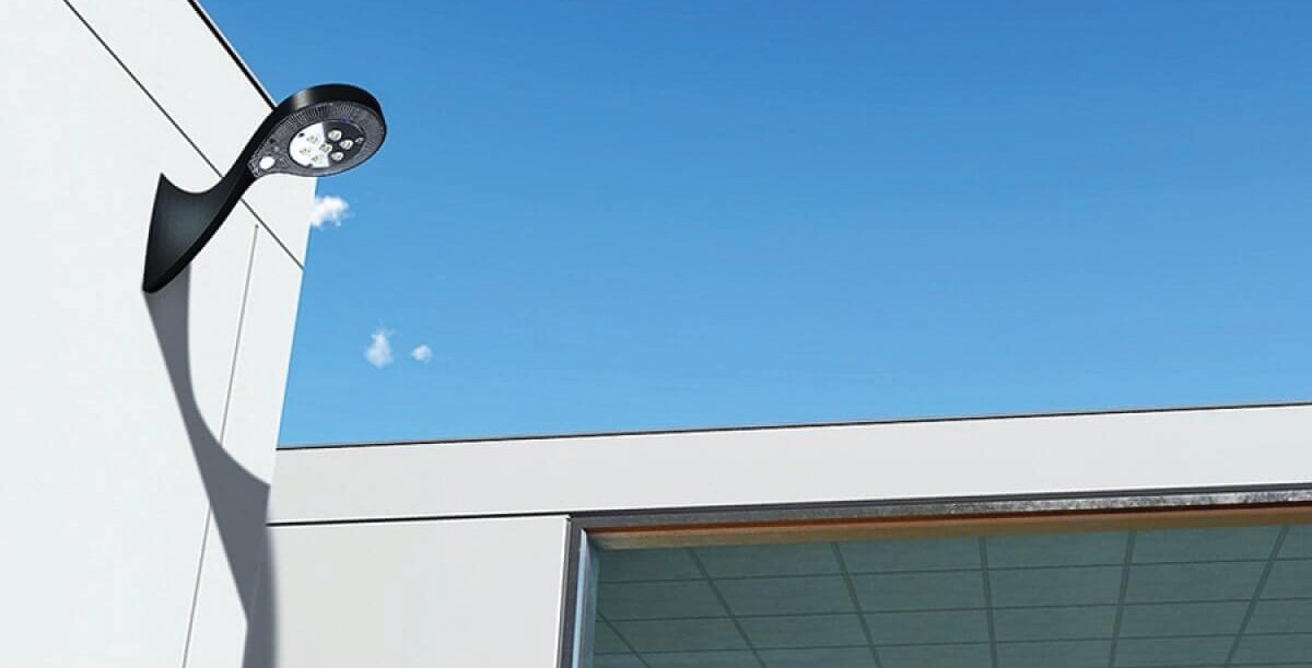 stylish black solar outside wall light