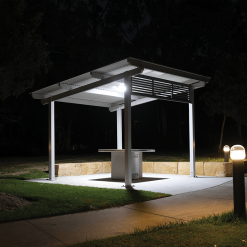 Alternative view of Bifacial Solar Shelter Light