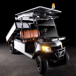 Side view of maintenance cart with tipping tray