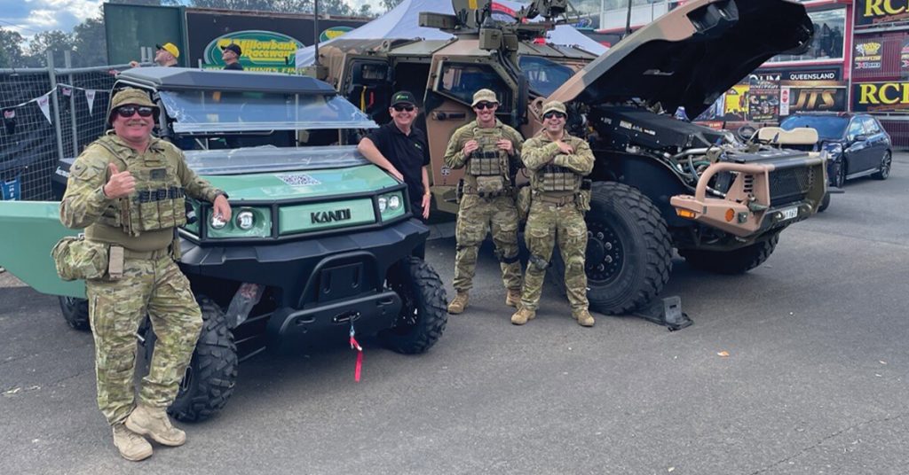 Electric UTV being shown to customers at the 2025 Brisbane Jamboree