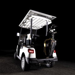 Back of 2 seater solar power golf cart