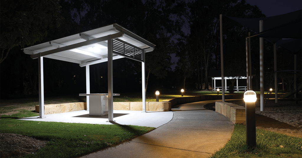 solar lighting at David Parr Park in Alexandra Hills, Brisbane