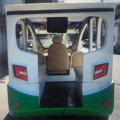 Rear view of a solar tuk-tuk