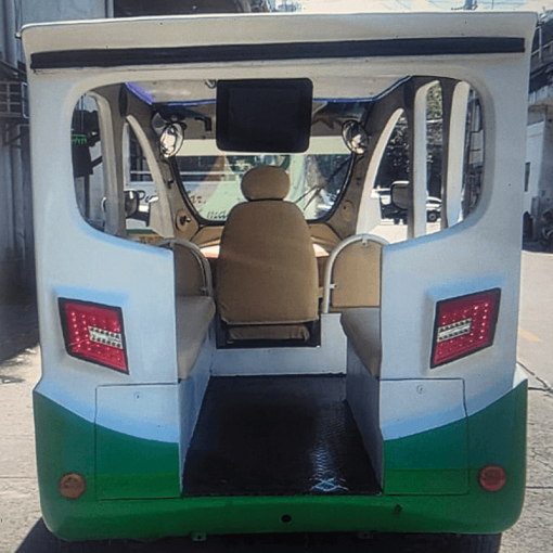 Rear view of a solar tuk-tuk
